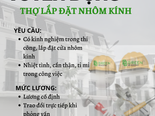 THÔNG BÁO TUYỂN DỤNG THỢ LẮP ĐẶT