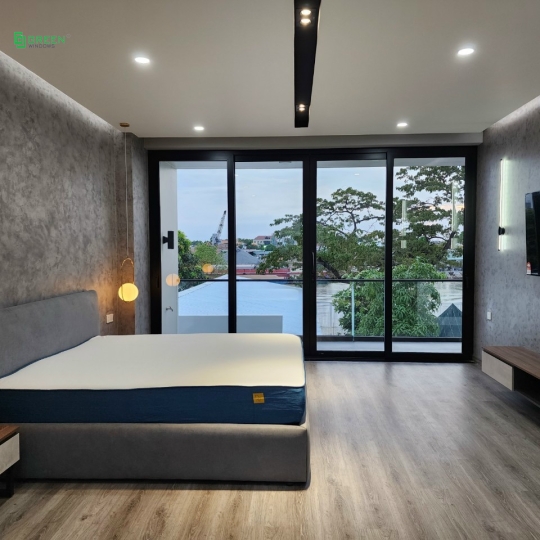 cửa sổ lùa 4 cánh nhôm Homdalex 